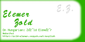 elemer zold business card